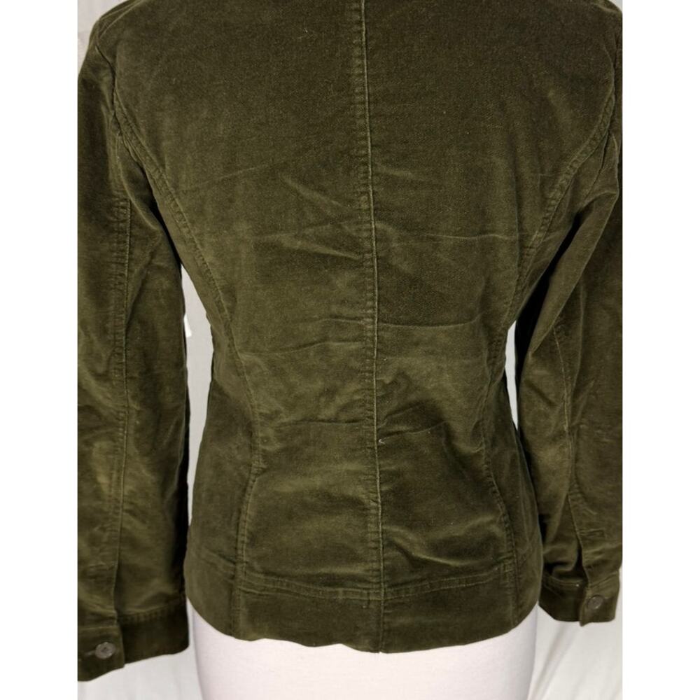 Talbots Stretch Dark Green Button Front Jacket Si… - image 5